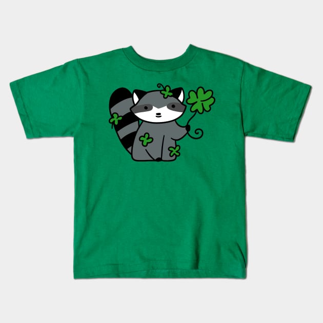 Lucky Raccoon Kids T-Shirt by saradaboru